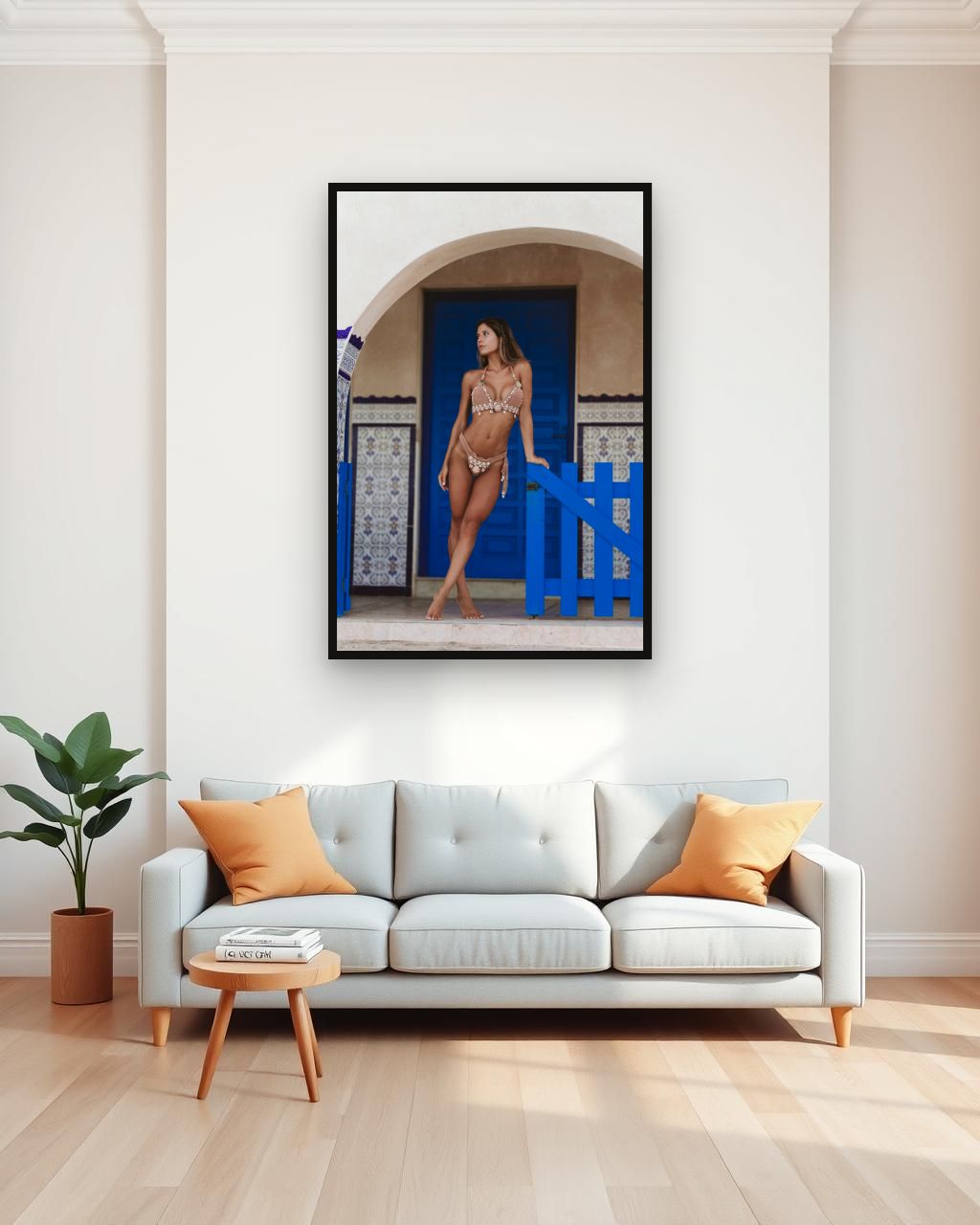 Cobalt by Soul in Prints framed in a room