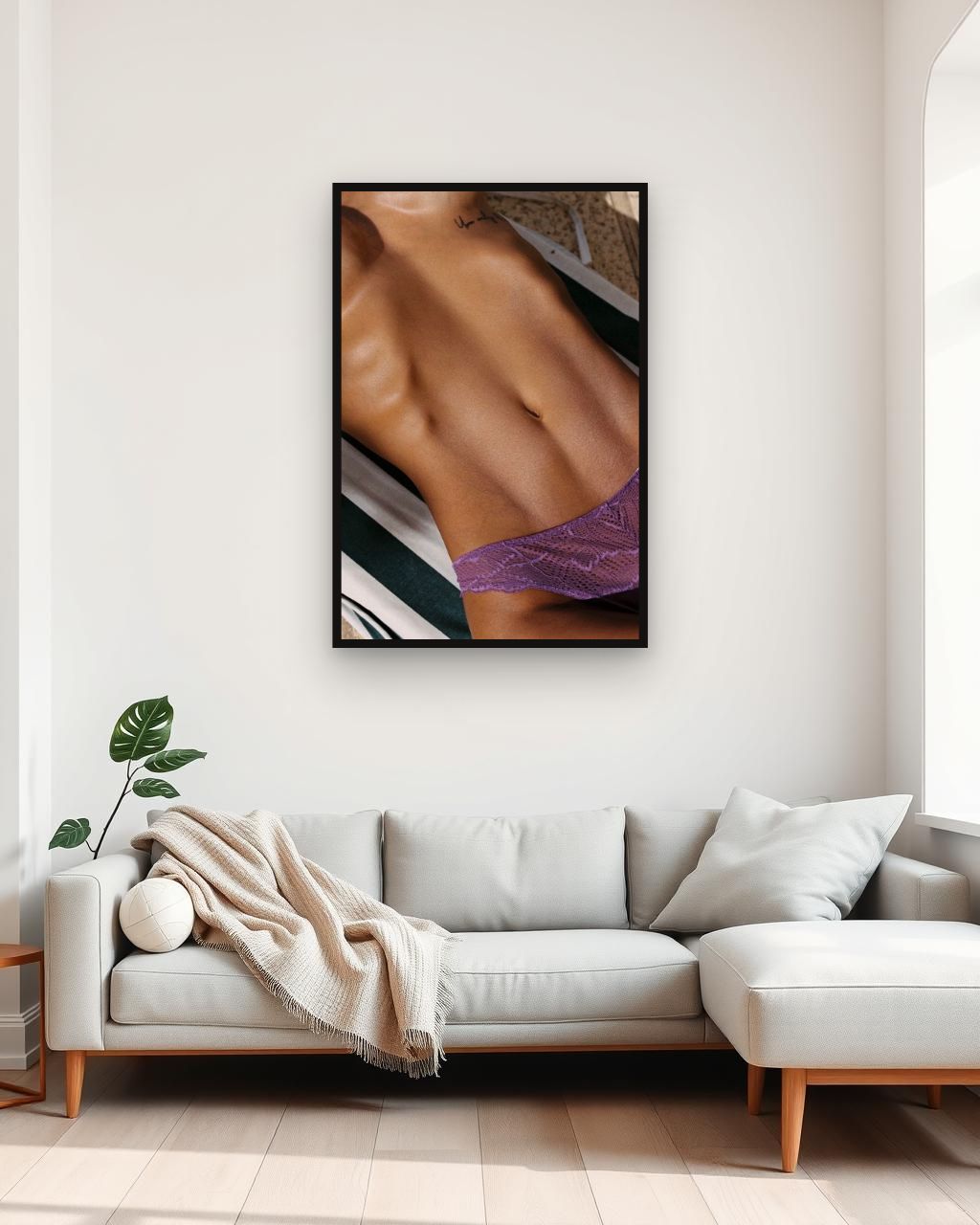 Soleil by Soul in Prints framed in a room