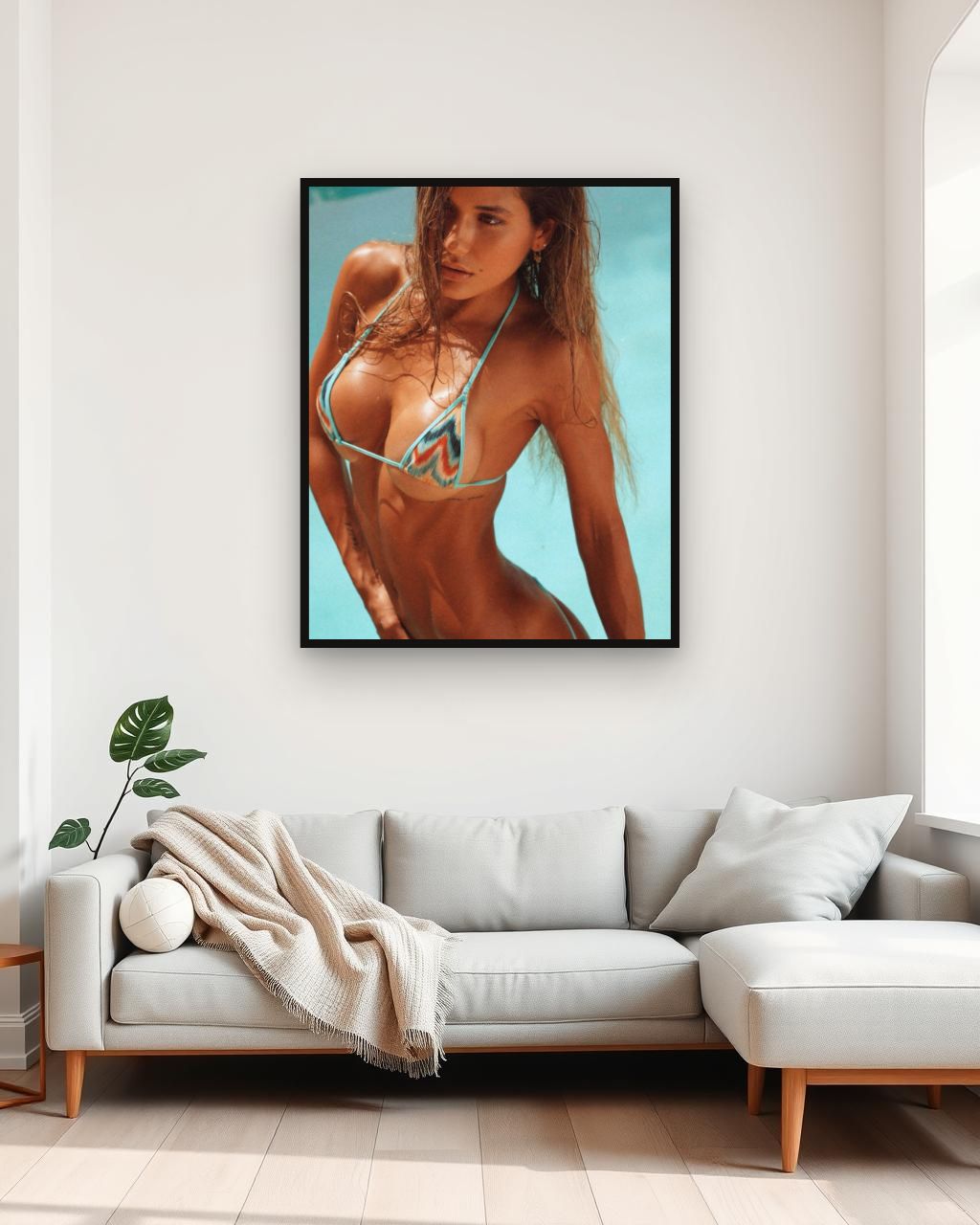 Turquoise by Soul in Prints framed in a room